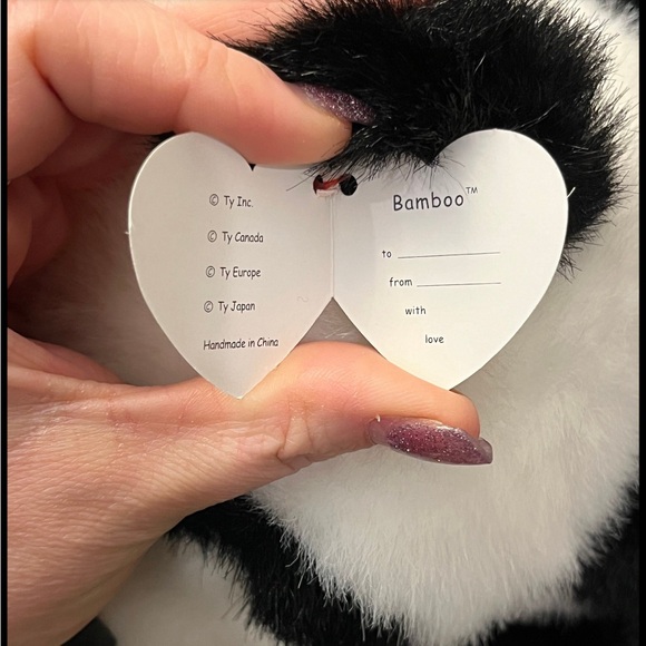 Vintage 1999 TY Beanie Buddies BAMBOO Panda Bear 11" Plush Stuffed Toy Babies - Picture 5 of 5